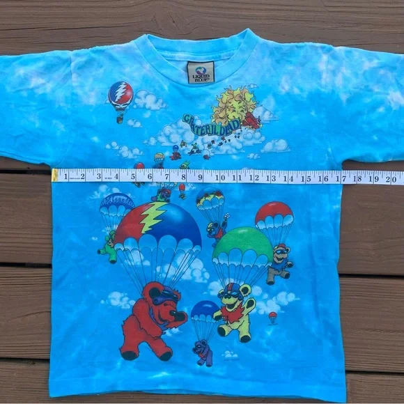 Vintage Liquid Blue Grateful Dead Parachute Bears T-Shirt